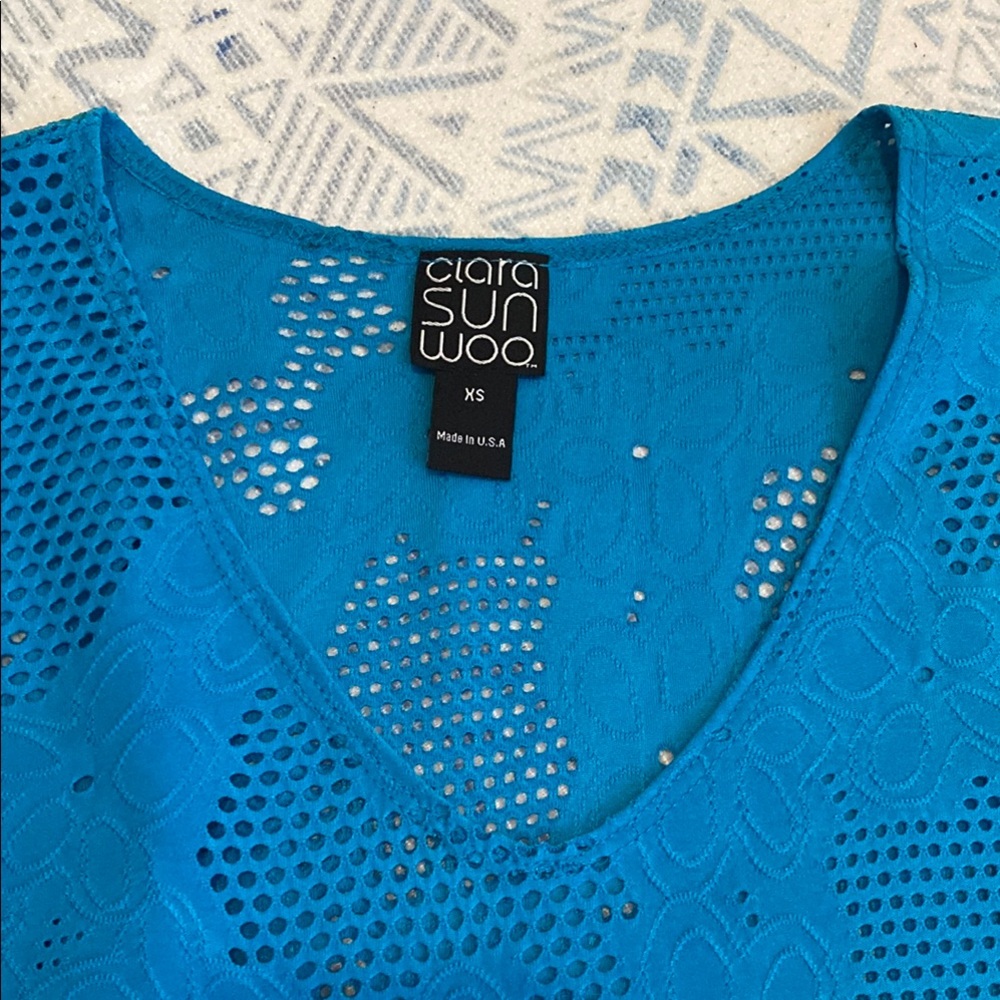 Clara Sun Woo Turquoise Top - Picture 3 of 7